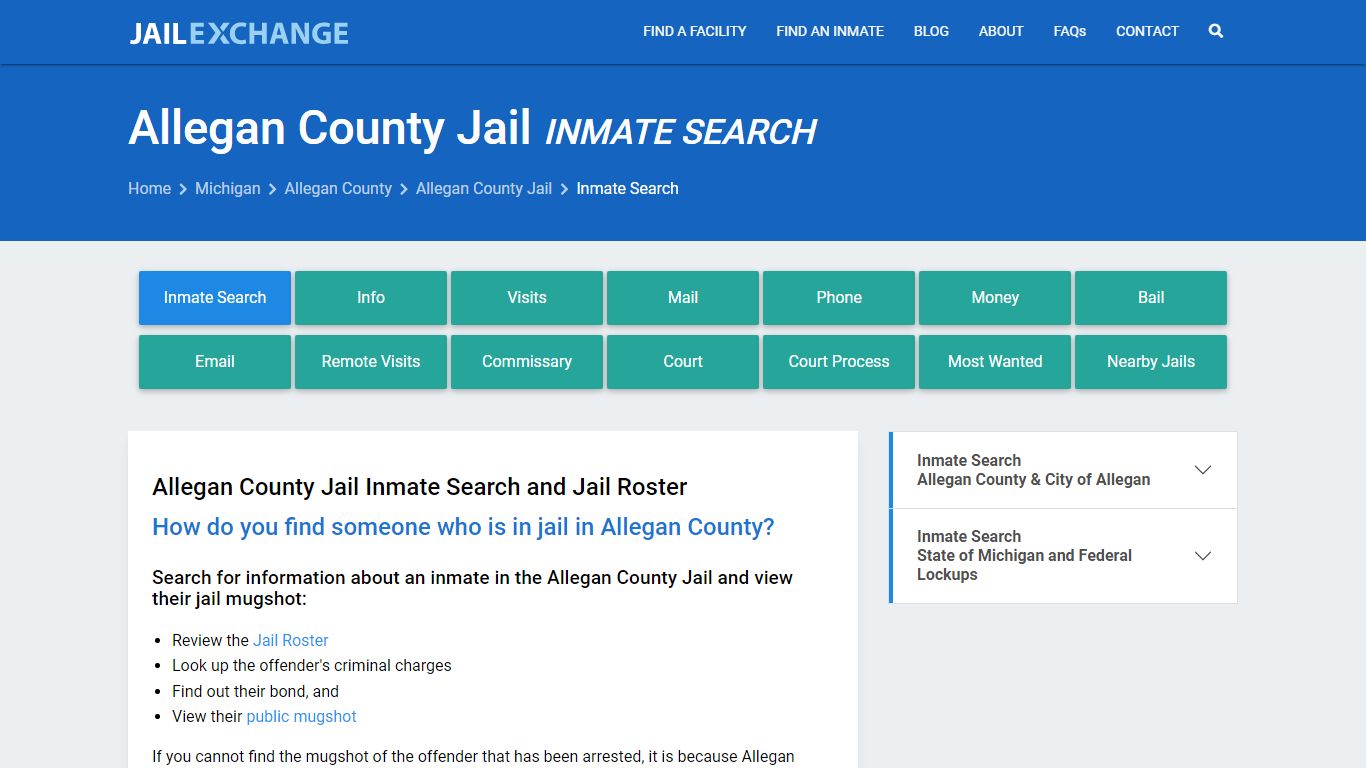 Inmate Search: Roster & Mugshots - Allegan County Jail, MI